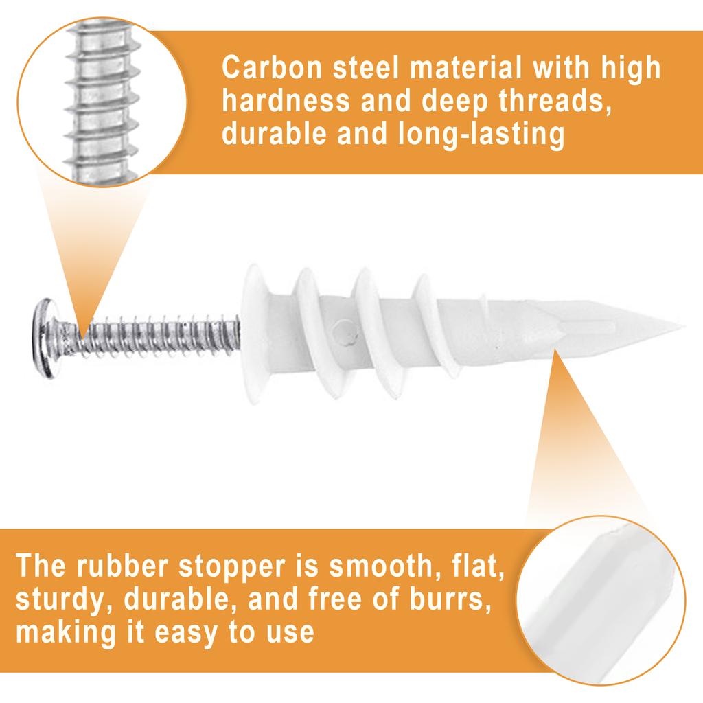 Набір самосвердлильних розпірних гвинтів із 66 шт., блокування стіни, самосвердління, гвинтова втулка, анкер для гіпсокартону