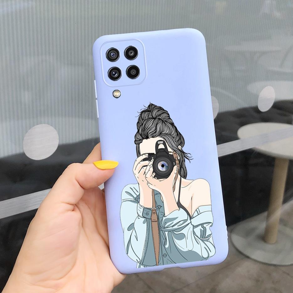 For Samsung Galaxy M32 Case Samsung M12 Soft Silicone Flower Phone Case For Samsung M32 M325F Cover Galaxy M 12 32 M12 TPU Funda