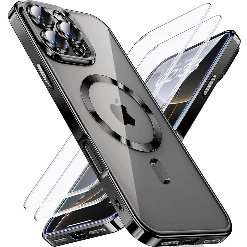 Beschichtung Weich Für Magsafe Handyhülle Für iPhone 17 16 15 14 13 12 11 Pro Max Plus Air Magnetisches Kabelloses Laden Transparente Hülle