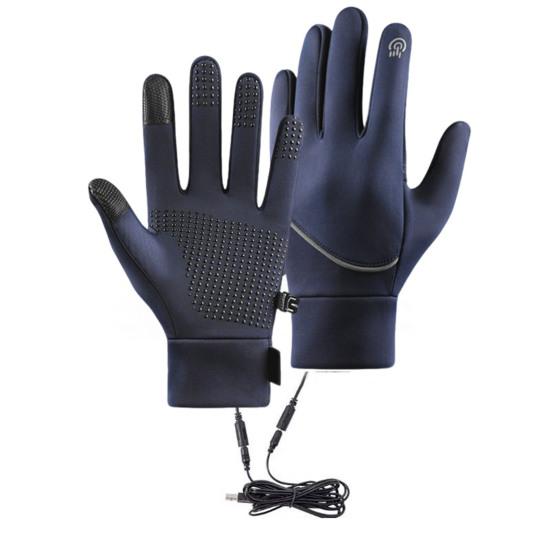 Waterproof Heated Gloves Men Women Winter Rechargeable Hand Warmers Touch Screen Electric Heated Gloves with Anti-Slip Palms for Skiing Cycling Hiking