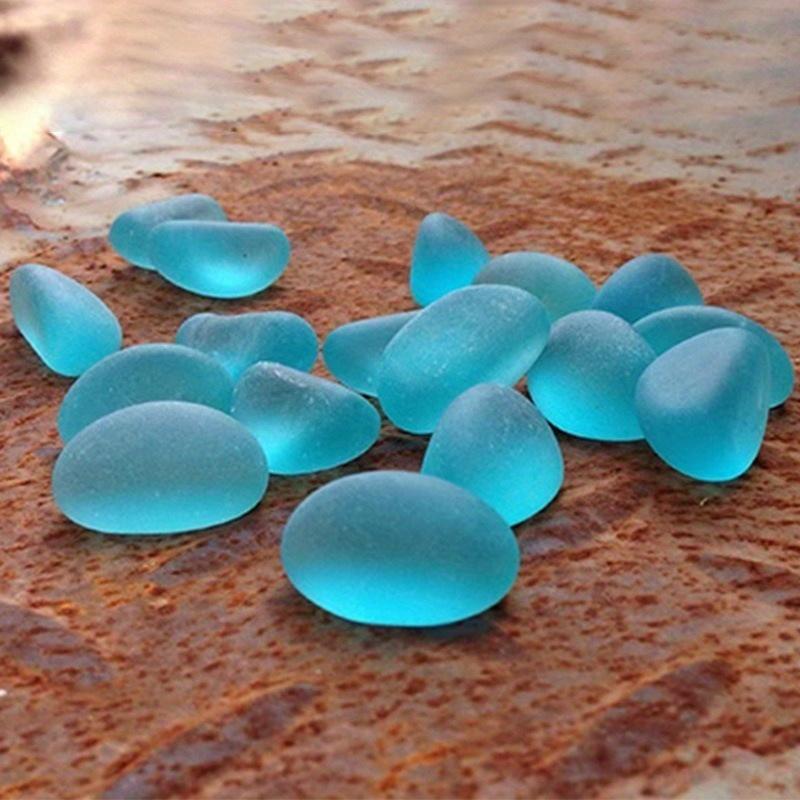Aquarium Decoration Stone Blue Diamond Glass Beads Fluorescent Stone Crystal Stone Perfect for Fish Tank Landscape