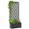 Jardiniere With Trellis Flower Box With Privacy Screen For Climbing Plants Metal 45 X 21.5 X 110 Cm Black