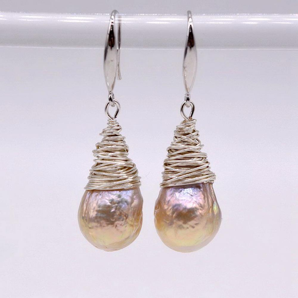 

Серьги с радужным жемчугом, натуральный цвет, натуральный жемчуг, серьги из стерлингового серебра 925 пробы, серьги ручной работы с жемчугом в стиле барокко, женские серьги