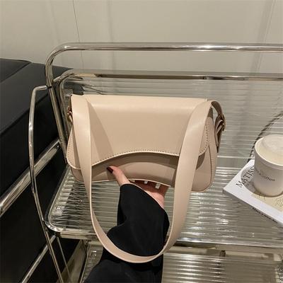 Einfache einfarbige vielseitige Damen-Umhängetasche für Pendler, neue beliebte tägliche praktische Schultertasche, Unterarmtasche, tragbare Handtasche