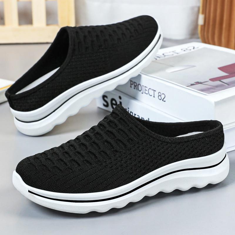 Women's shoes summer new one-pedal slippers outer wear fly-woven breathable bag head half drag soft sole light casual shoes wholesale