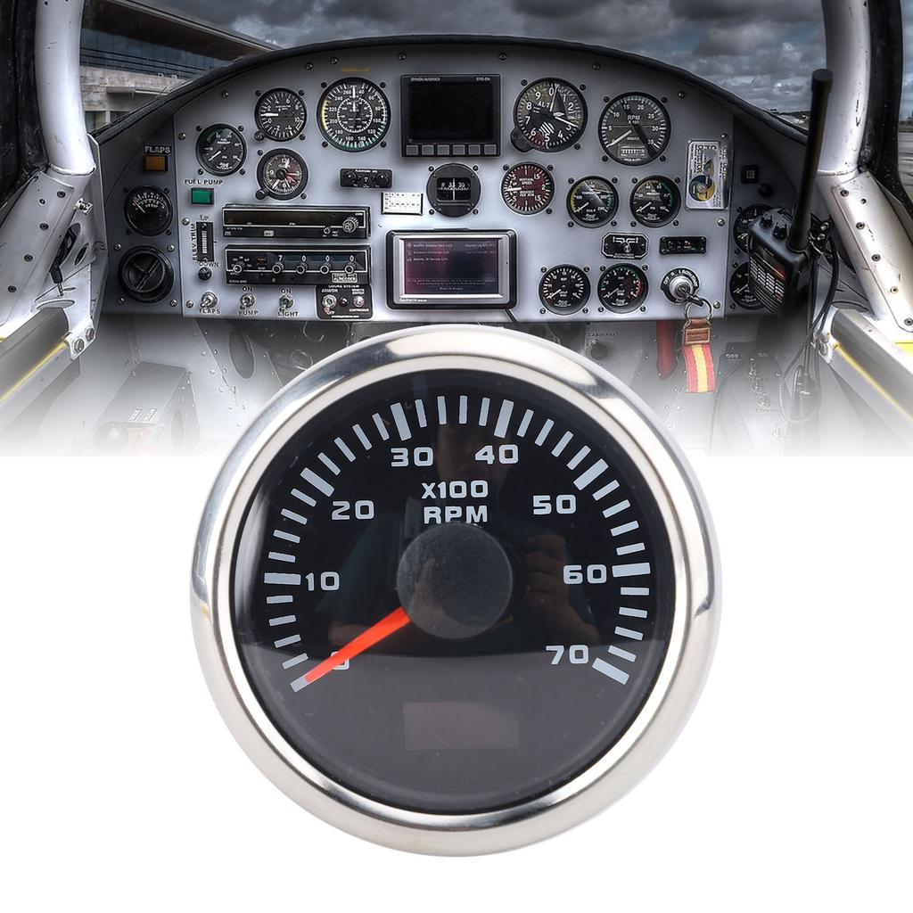 52mm 7000RPM Tachometer with Hourmeter 7 Color Backlight   9-32V RPM Gauge for Truck Tractor Car RV Boat