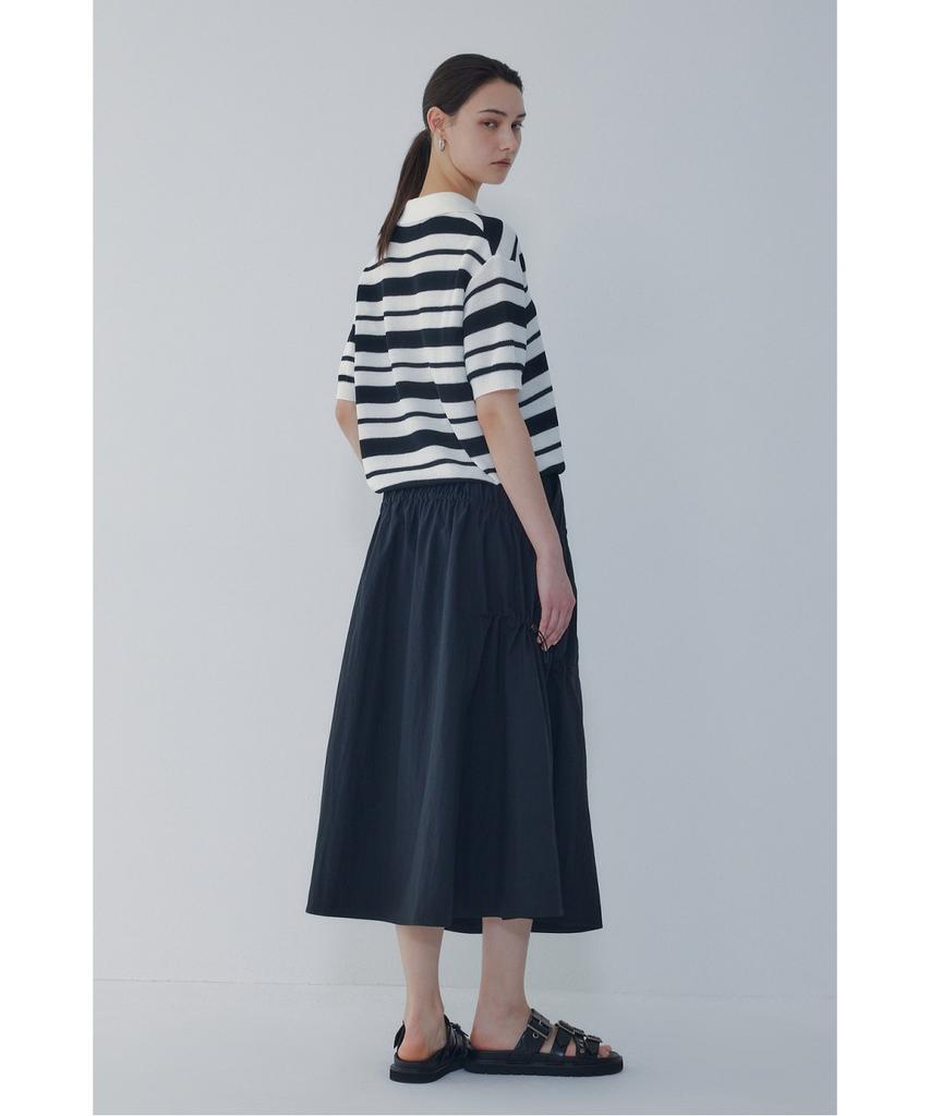 Bobeu String Banding Tiered Skirt_Black_7156235003