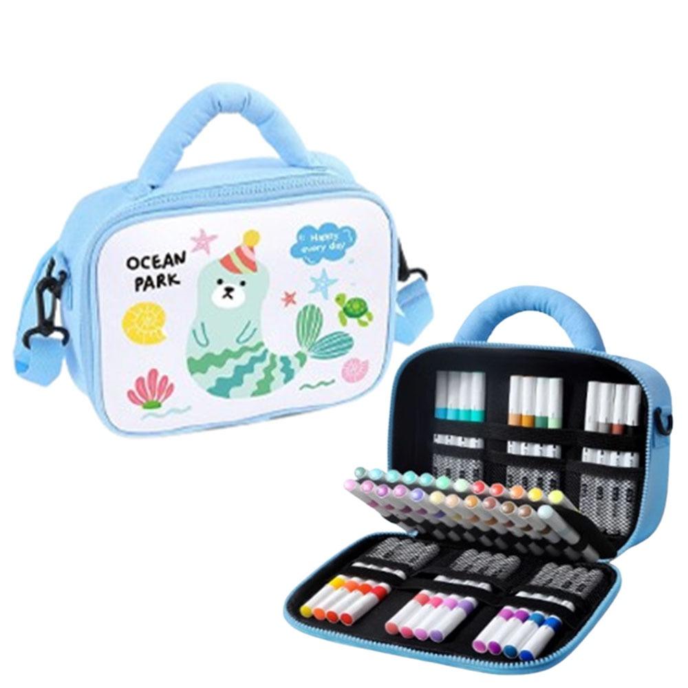Portable Colored Pencil Pouch Cartoon Painting Pencil Bag Marker Storage Bag  Student Stationery