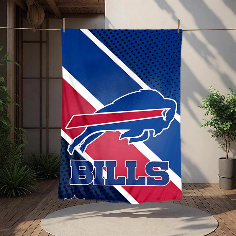 Bills Team Flannel Blanket Soft Warm All-Season Throw, Design for Camping, Car Travel, Hiking Sofa, Bed, Office Perfect Gift for Parties