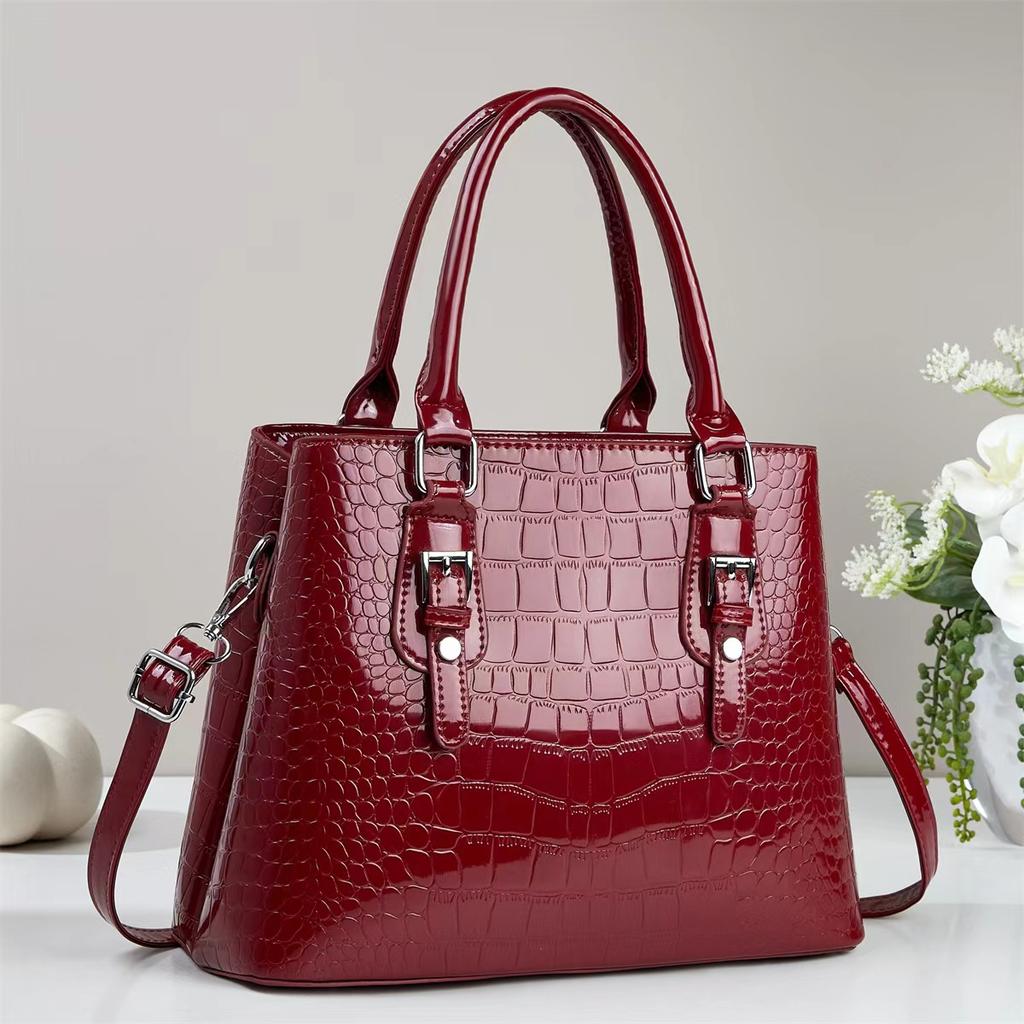 Crocodile Pattern Tote Bags with Top Handle Crossbody Purses for Women Handbag and Purse Women's Patent Leather Top-handle Work Shoulder Satchel