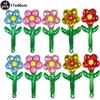 10-50pcs/Pack Colorful Mini Flower Foil Balloons Handheld Flower Balloons for Valentine's Day Mother's Birthday Party Decoration