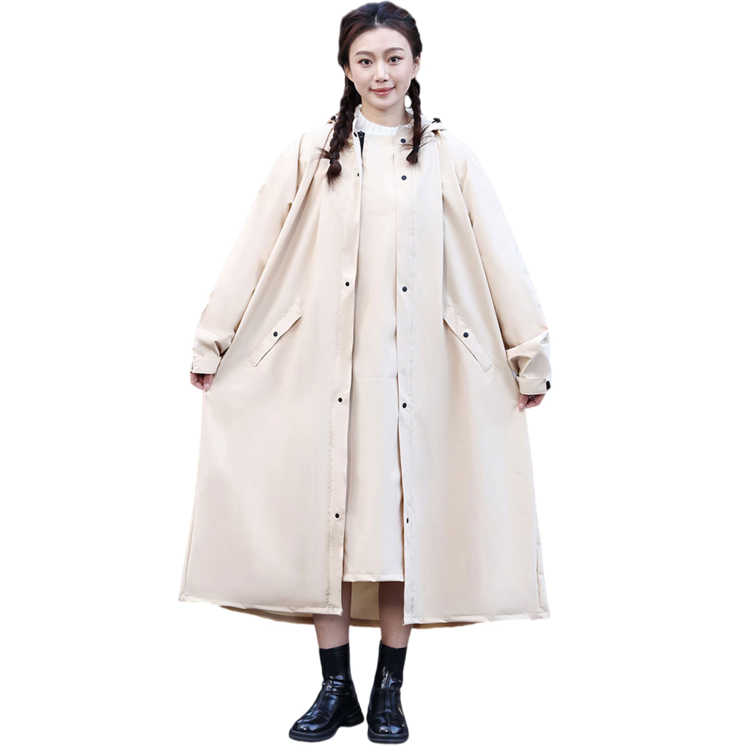 

Велосипедный дождевик Водонепроницаемый x Высокая водостойкость Дождевик Сумка для хранения Сезон дождей Мопед Рюкзак Дождь Супер стильный [LLWAAV] Женский дождевик,