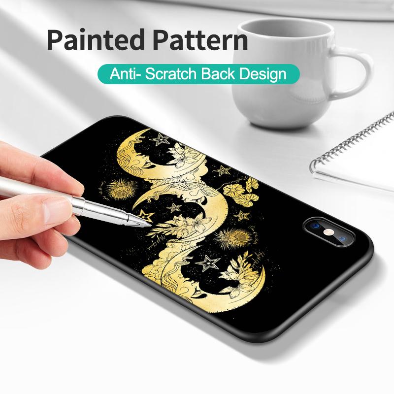 Black Tpu Case For Xiaomi mi 11i 5G Redmi Note 11 11S Pro PLUS 4G 5G Cover The Whimsy of the Moon