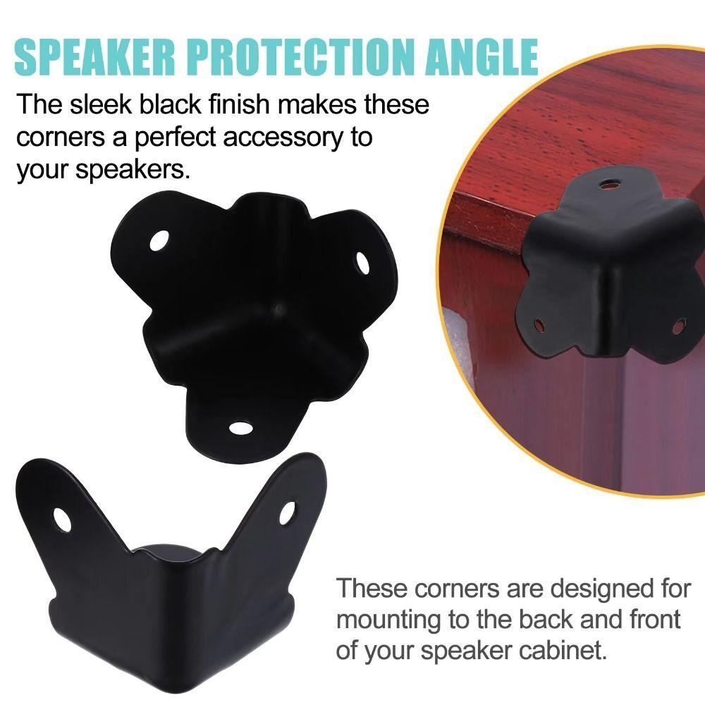 Black Speaker Corner Protectors Iron Speaker Wrap Angle Corner Covers  Speaker Accessories