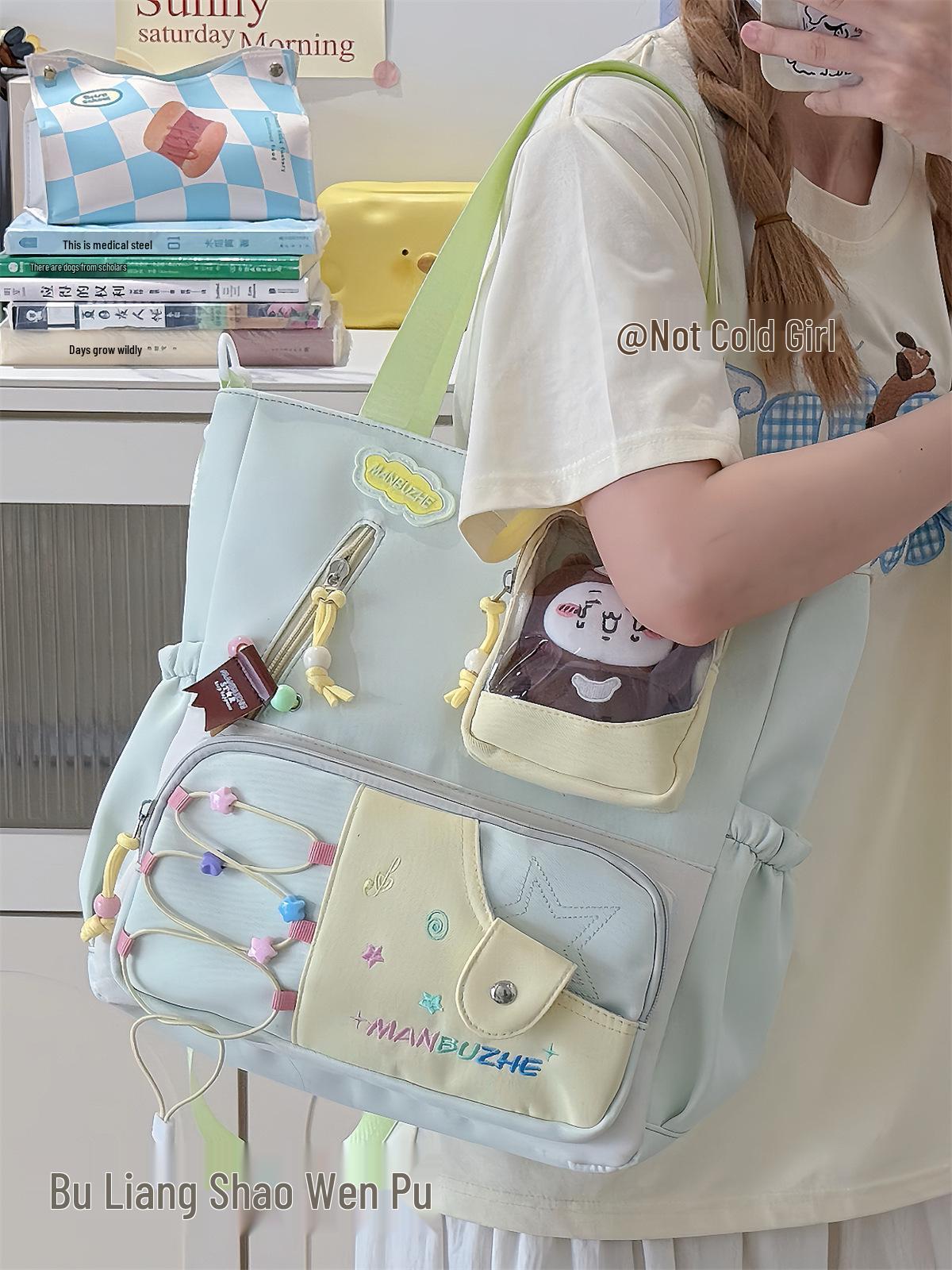 

Рюкзак Dopamine Colorblock: Велика місткість для середньої/старшої школи + Кишеня для ляльки 15 см