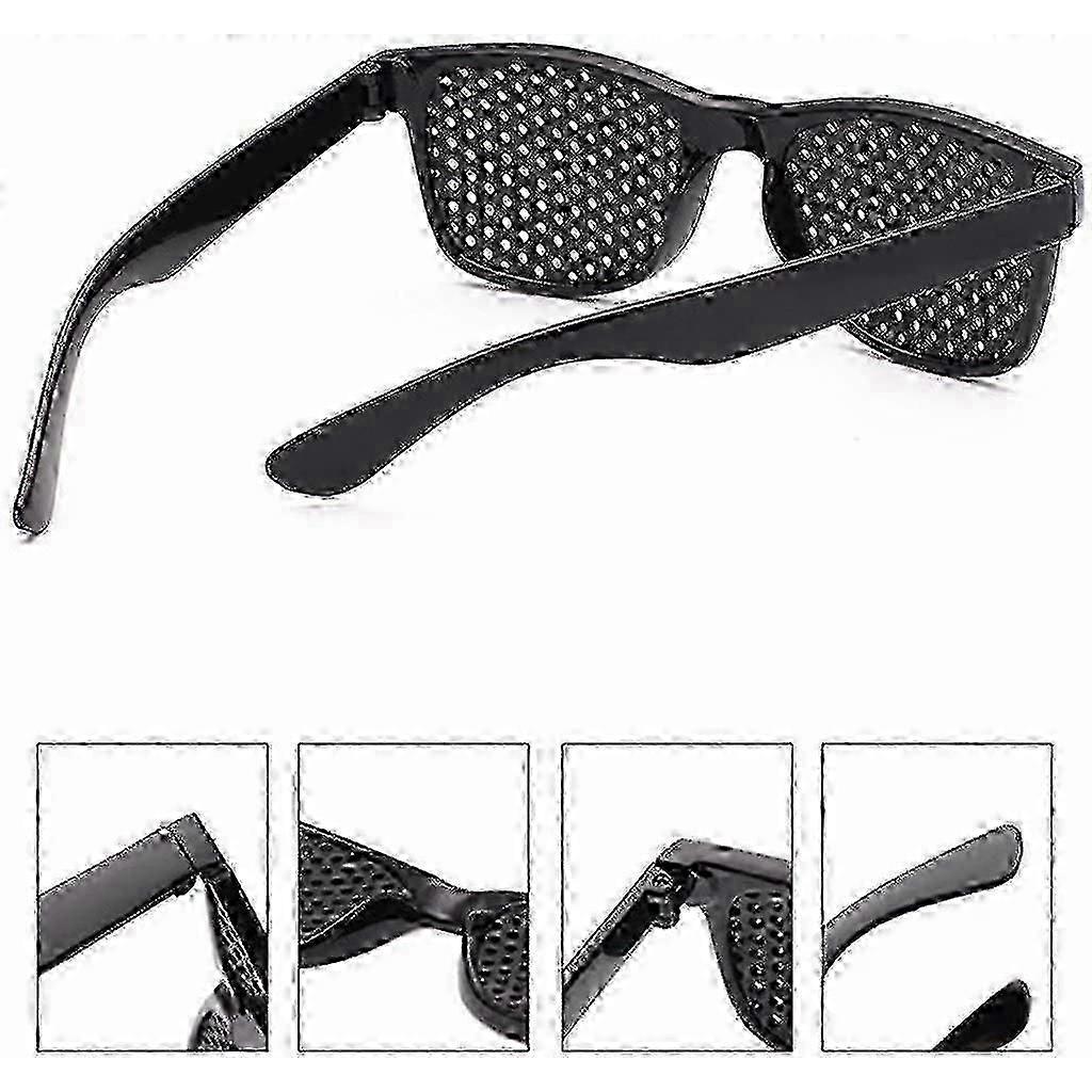 4 Pieces Of Grid Glasses / Hole Glasses For Eye Training And Relaxation  Grid Glasses 2 Black Full Holes  2 Black Sport Full Holes hwy 0619