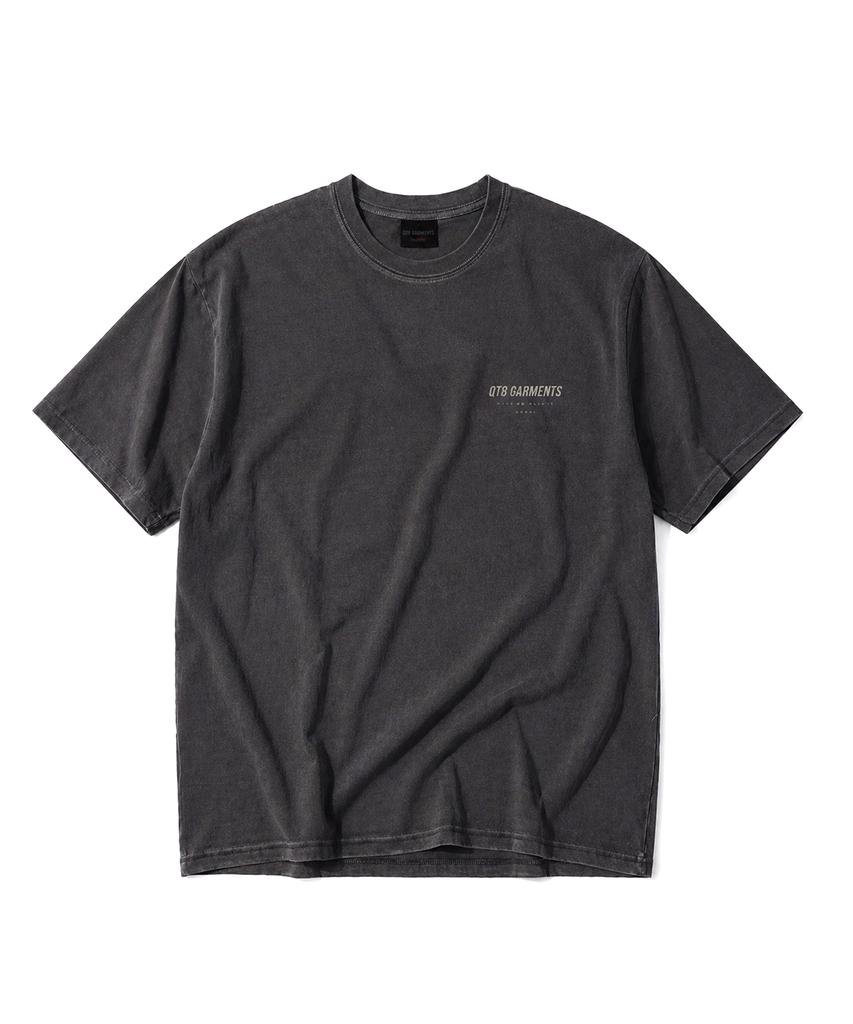 QT8 GARMENTS Lb Pigment Simple Logo Tee (Charcoal)