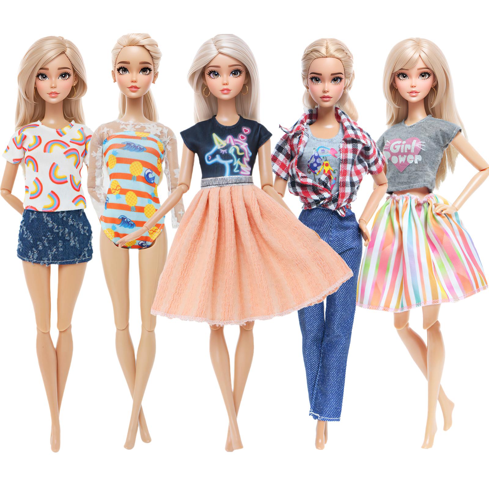 

Мода Змішаний Стиль Вбрання Барвиста Весільна Вечірня Сукня Футболка Штани DIY Аксесуари Одяг для 11.5 Ляльки Дитяча Іграшка