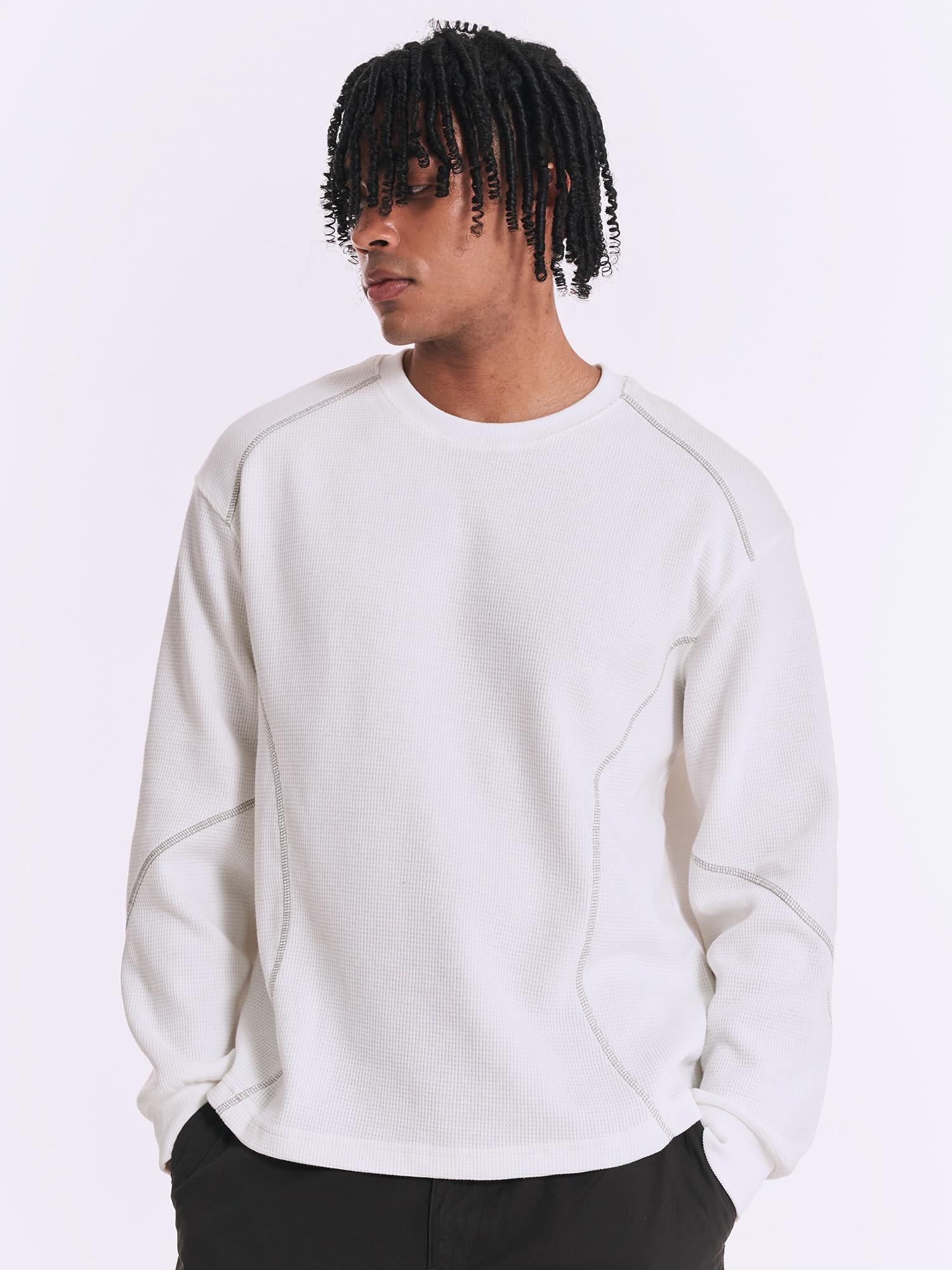 Ervino Waffle Stitch Long Sleeve [Ivory] Ivory/L