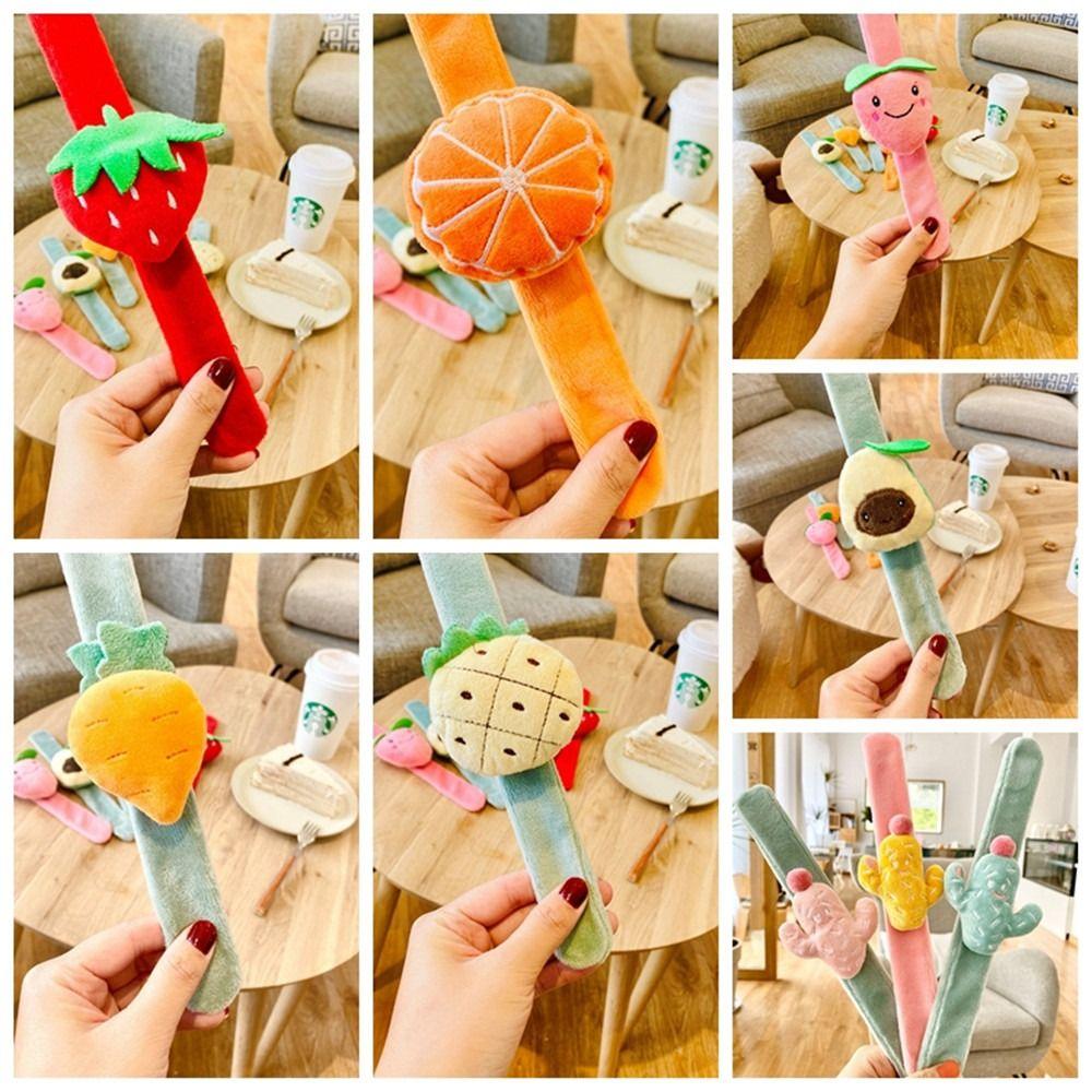Pineapple Hand Clap Ring Strawberry Plush Slap Bracelet Kids Toys Clap Circle Toys  Party Supplies
