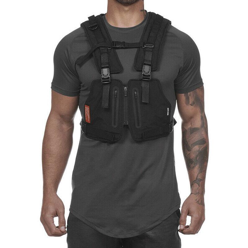 Multifunktionale Weste Funktion Militärisch Taktische Brusttasche Verstellbar Sport Fitness Schutz Reflektierend Oberteil Outdoor Angelweste