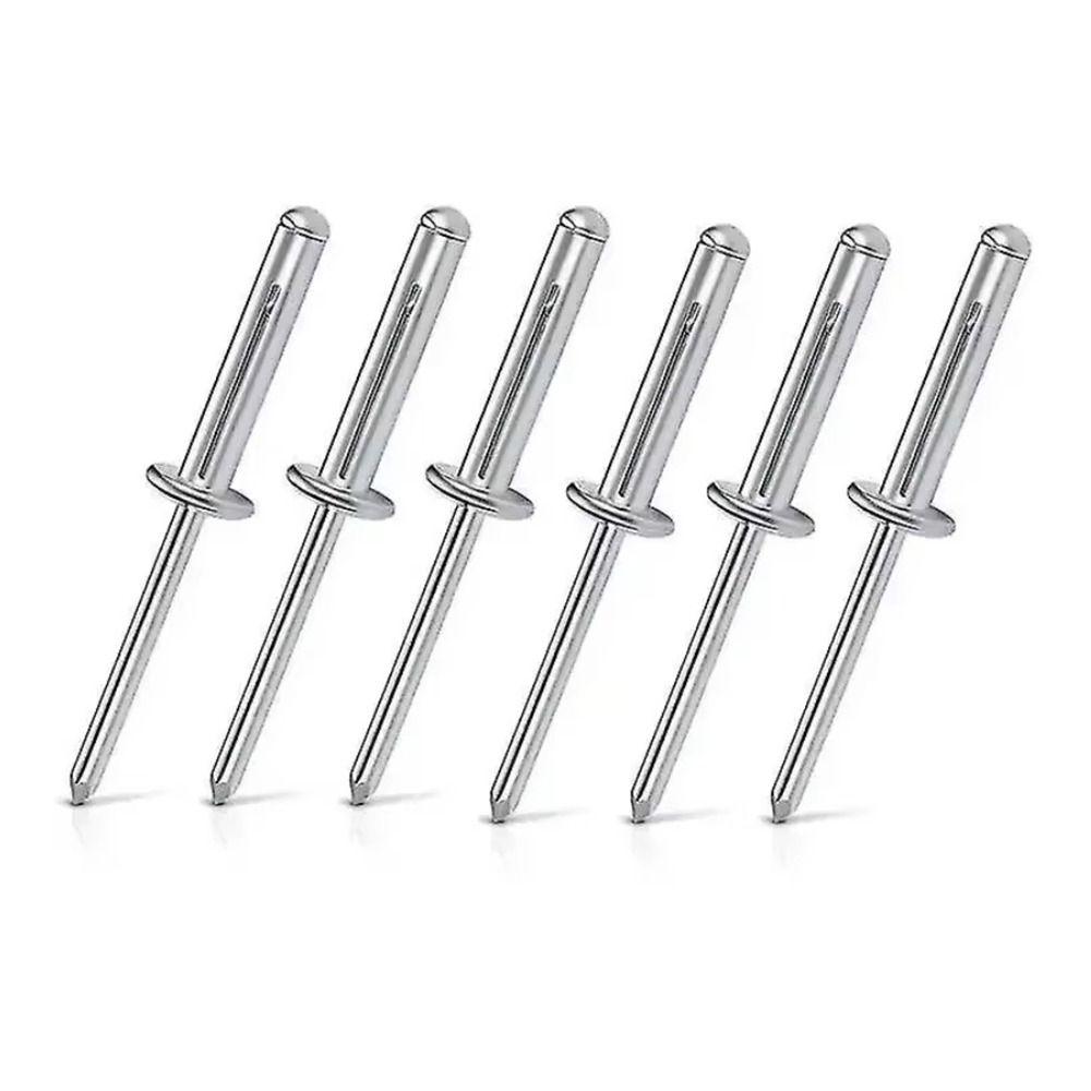 50pcs Durable 3.2mm 4.0mm 4.8mm Folding Blind Rivet Tri-fold Round Head Tri Grip Rivets Silver Exhaust Rivets 4x16mm-50pcs-