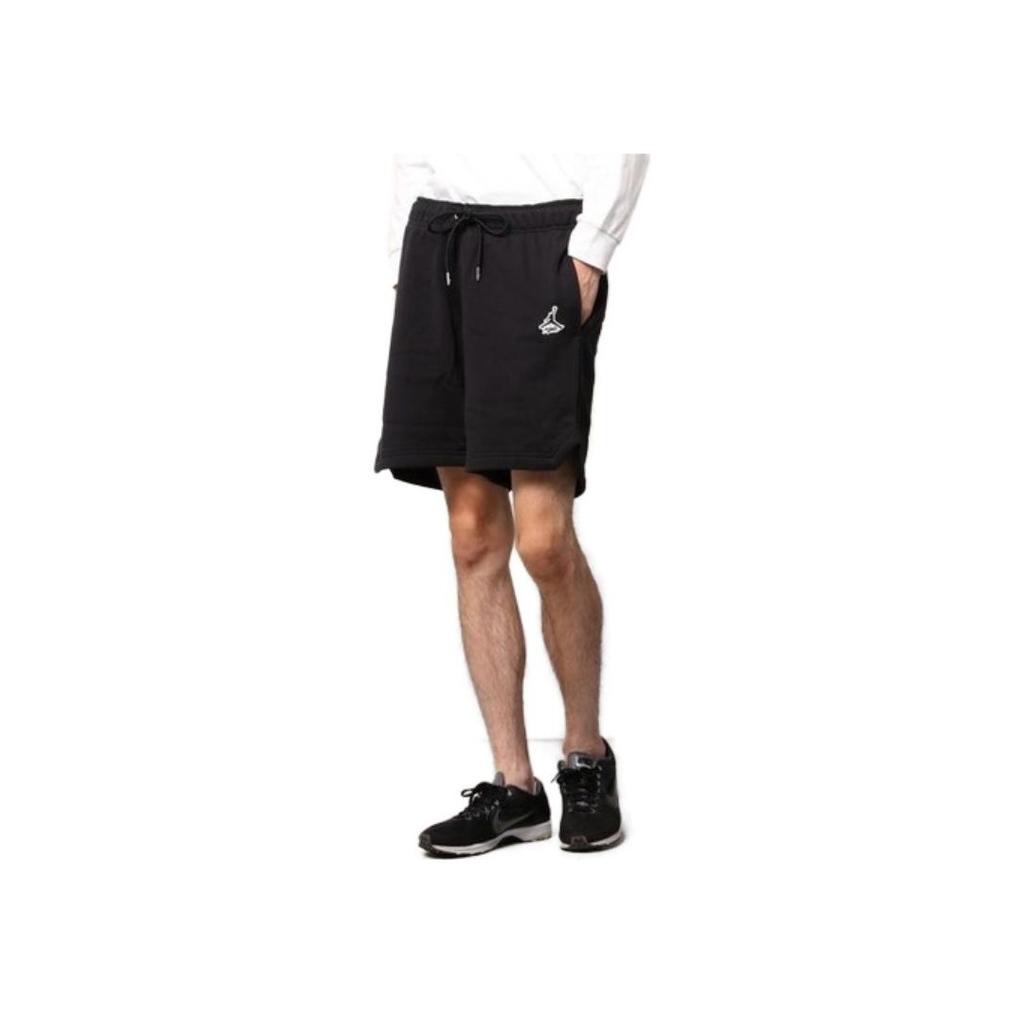Jordan Essentials Logo Mid-Waist Cotton Casual Shorts V1 Men Bottoms Black DA9823-010