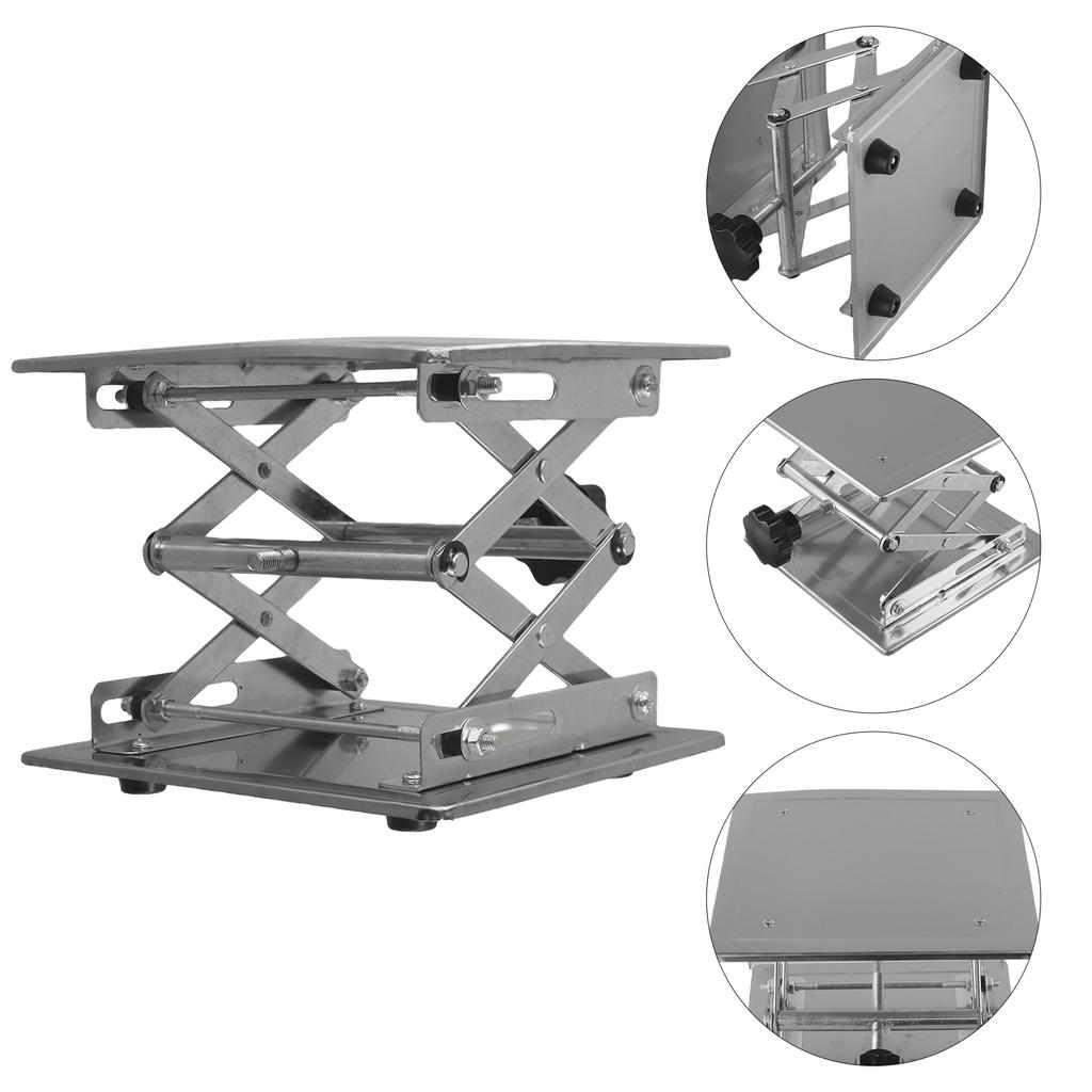 1pc Lab Lifting Platform Support Stand Manual Lab Lift 200×200mm Stainless Steel Lifting Platform For School Physics Chemistry