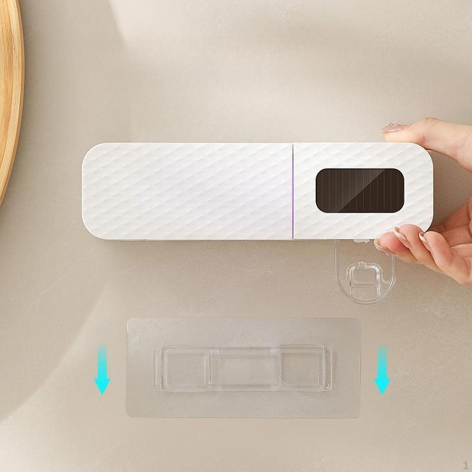 

Toothbrush Holder Rack Wall Mounted Cleaning 3 Slots Home Cleaner Black білий