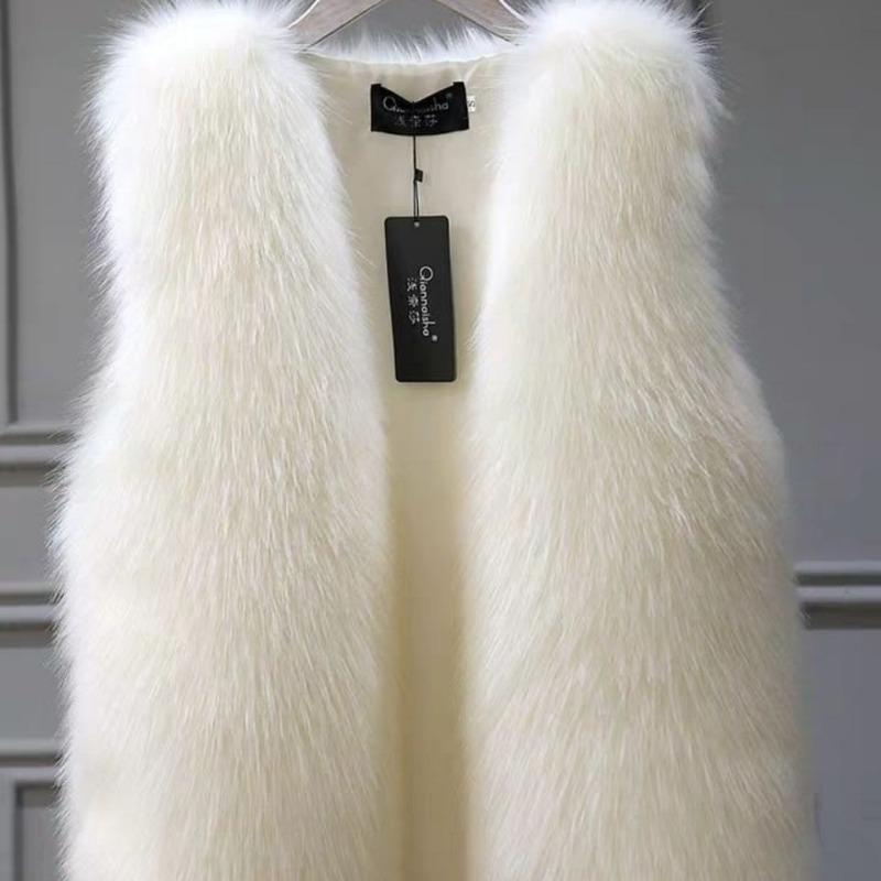 Neuer Herbst- und Winter-Imitat-Nerz-Weste Damen-Imitat-Pelzmantel Damen-Imitat-Fuchspelz-Weste Verdickte Pelzweste