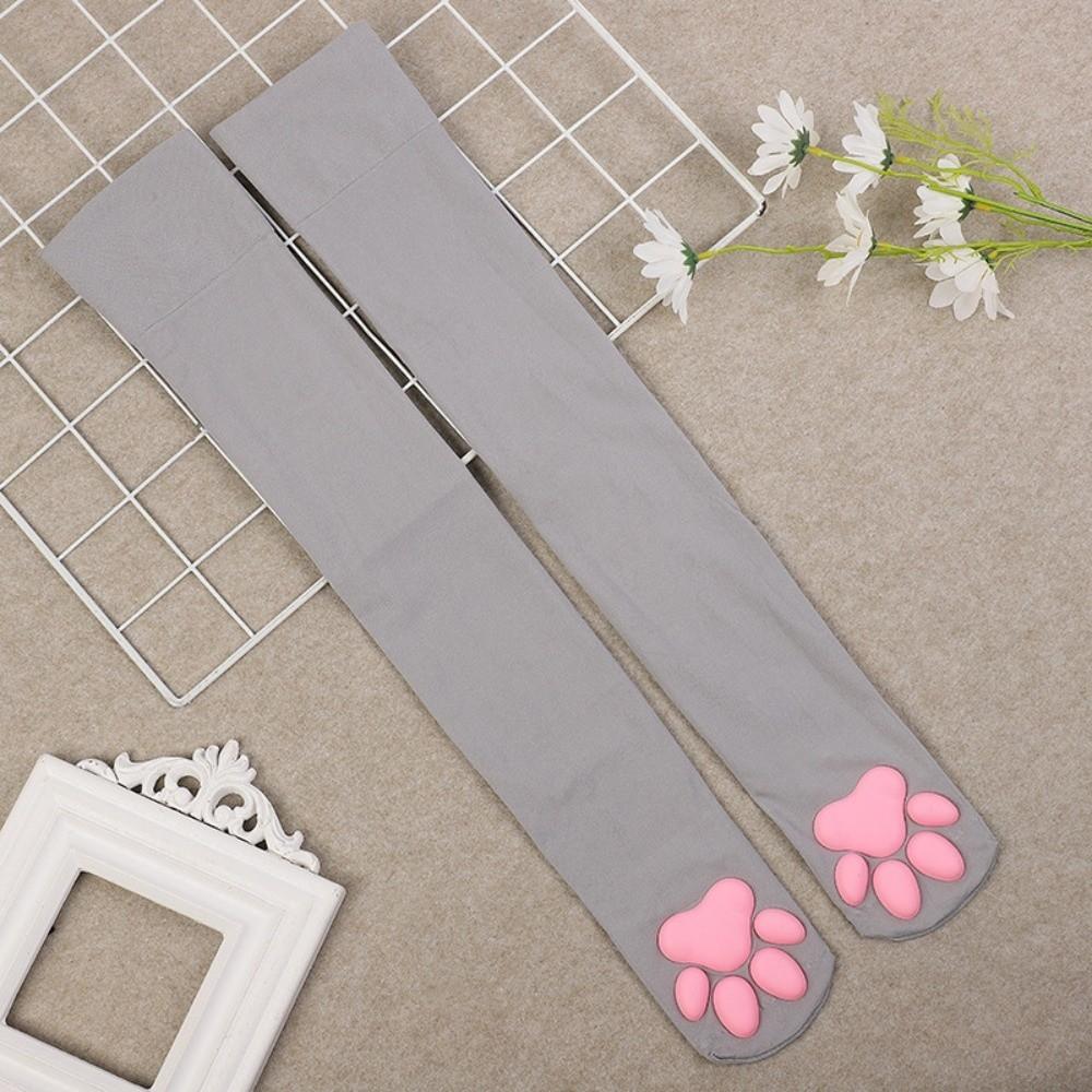 Velvet 3D Kitten Claw Socks Cute Long Socks Kawaii Cat Paw Stockings  Lolita JK