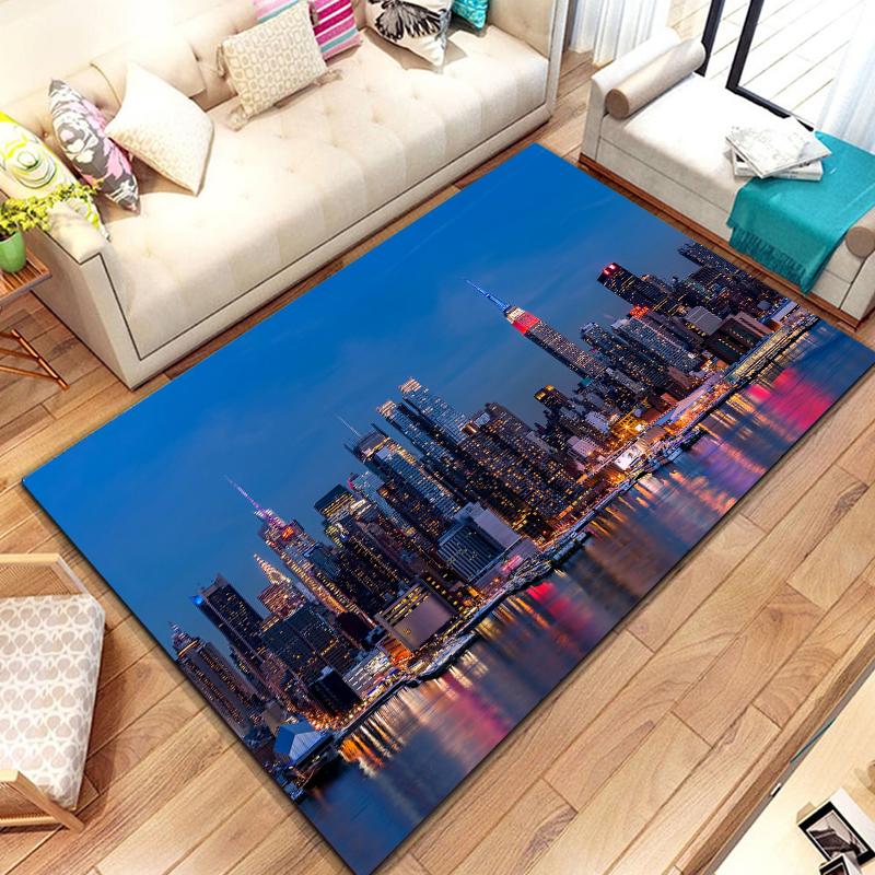 New York City Street View Carpet for Kitchen Bathroom Non-Slip Mat Balcony Child Kids Bedroom Living Room Decor Floor Area Mats