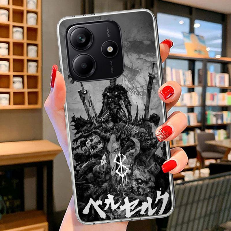 Black White G-Guts B-Berserks Phone Case For Xiaomi Redmi Note 15 14 13 12 11 10 Pro Plus 14S 12S 11S 11T 11E 10S Soft Fundas Sh
