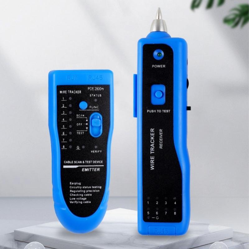 Portable POE/RJ45 Networking Tester Networking Line Finder for Accurate Cable Length Connectivities CAT5e CAT6 CAT6a