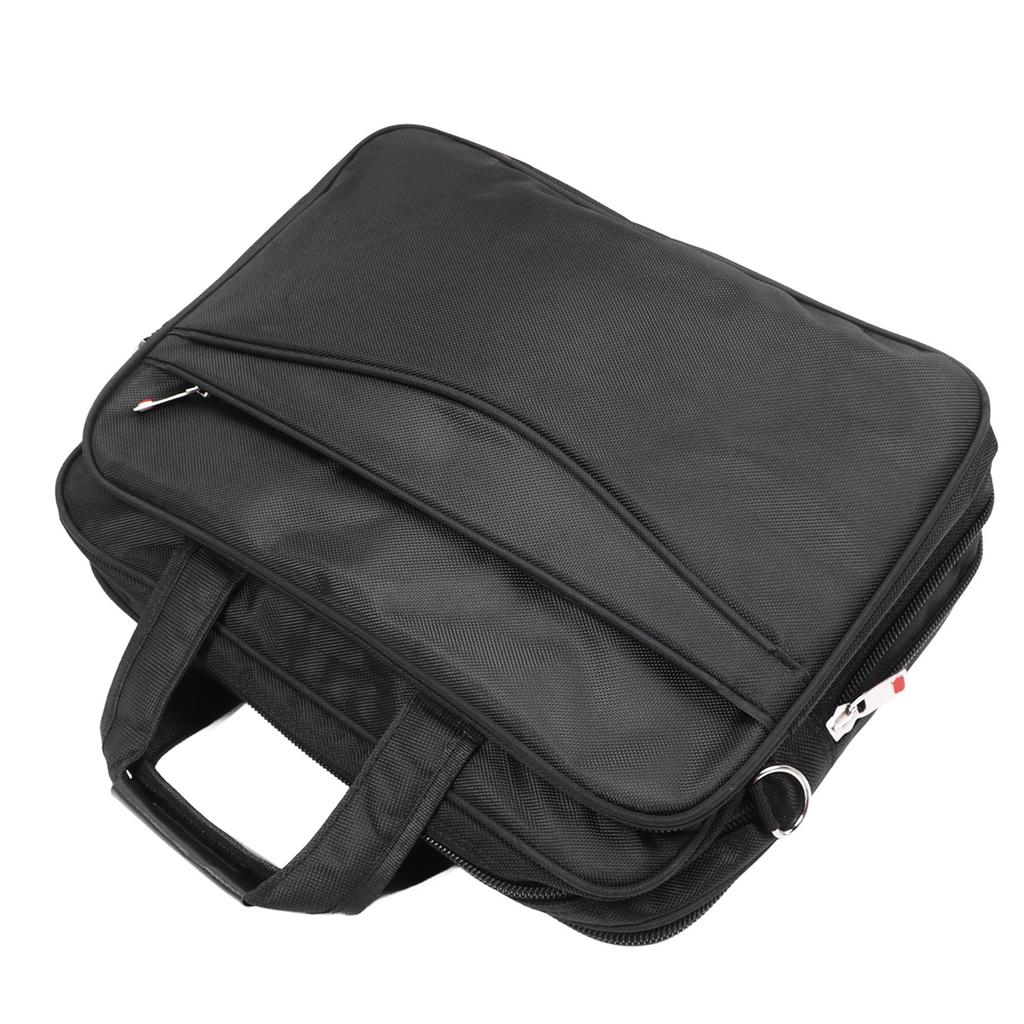 Czarna 15-calowa torba na ramię na laptop biznesowy do biura, podróży, wodoodporna, rozszerzalna, teczka na laptopa Czarna 15-calowa