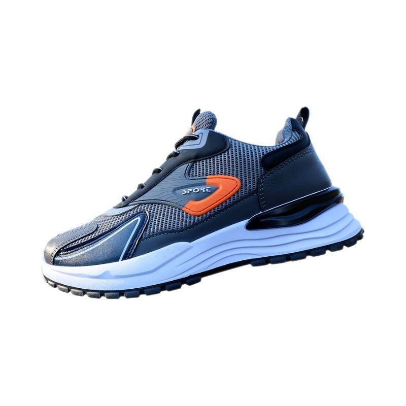 Leather Men's Shoes for Spring New Thick-soled Lightweight Trendy Shoes Simple and Fashionable Teen Sports Shoes