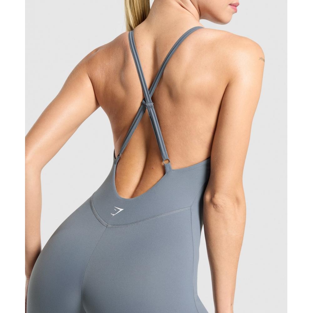 Gymshark Špagetové All In One železově modré B9a1r Uctm