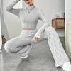 Conjunto de dos piezas de sudadera y pantalones sueltos de manga larga de punto de primavera
