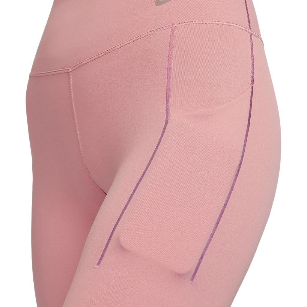 Nike Solid High-Waisted Slim Fit Sports Trousers Women bottoms Stardust-Red DQ5997-618