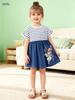 Summer Cartoon Striped Girls' Dresses: European & American Style Children's Skirts