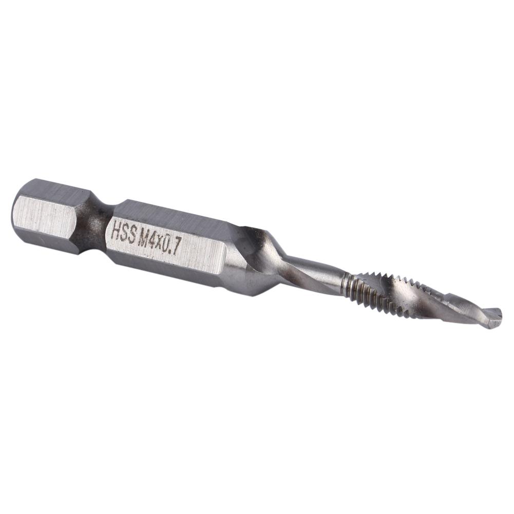 Hex Handle Tap Drill Bits M4 HSS 1/4" Hex Shank Drill & Tap Taper Drill Bits Power Tool Part