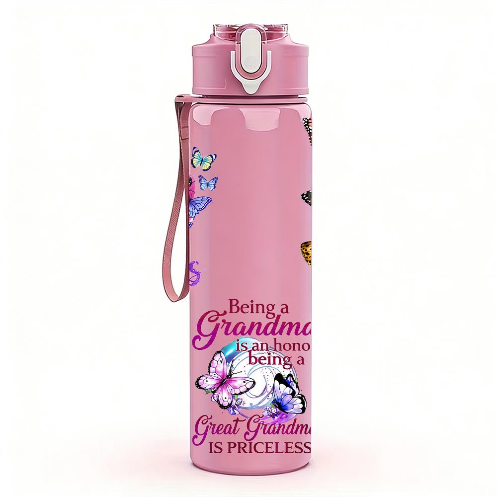 1PC Jesus Heart Multi Butterfly Quote 750ml Color Plastic Sports Water Bottle Leakproof Flip Straw Lid Suitable for Sports Office Home Use