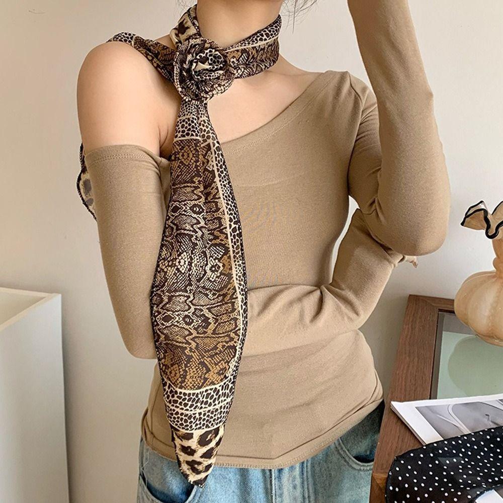 Large Size Long Silk Scarf Summer Hair Band Fashion Long Ribbon Belt Tie  For Women