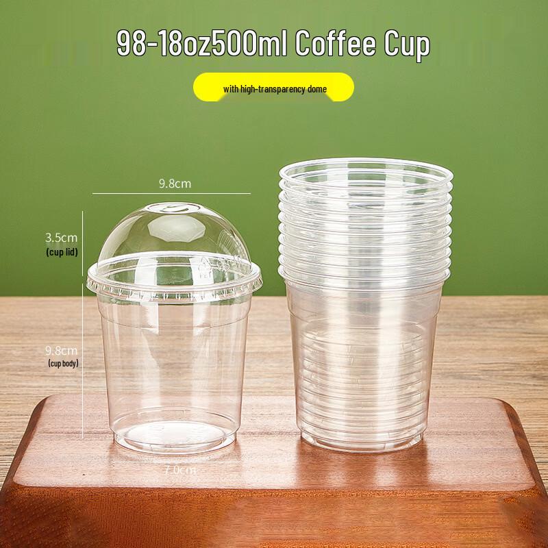Disposable PET Milk Tea/Coffee Cup with Dome Lid