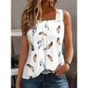 Canotta a righe senza maniche con scollo quadrato, stile estivo nuovo, taglio ampio e casual, capo superiore per donna