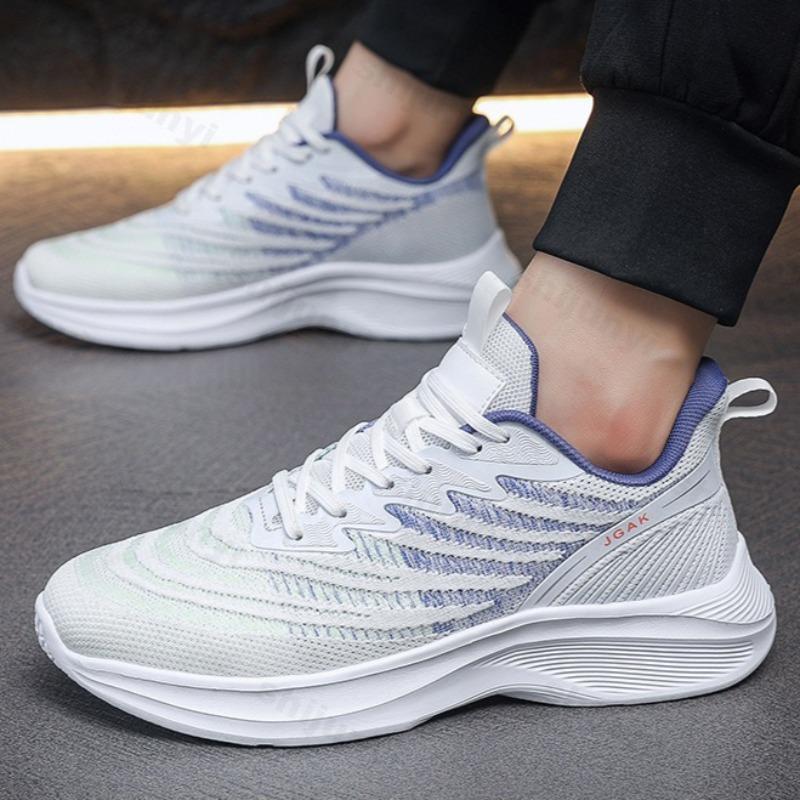Fashion Men's Fashion Trend Soft Sole Casual Sports Shoes 2025 Autumn New Lightweight Breathable Fly Woven Shallow Mouth Chunky sneakers