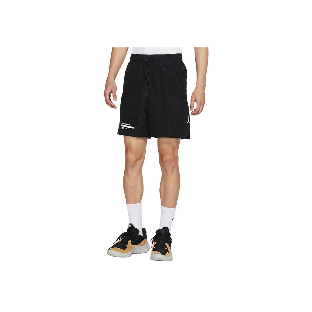 Jordan Solid Color Drawstring Straight-Leg Sports Shorts Men Shorts Black DM9981-010