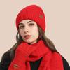 Winter Scarf Hat Gloves Set Acrylic Fibre Warm Accessories For Skiing Hiking Outdoor Activity Cold Weather Essential