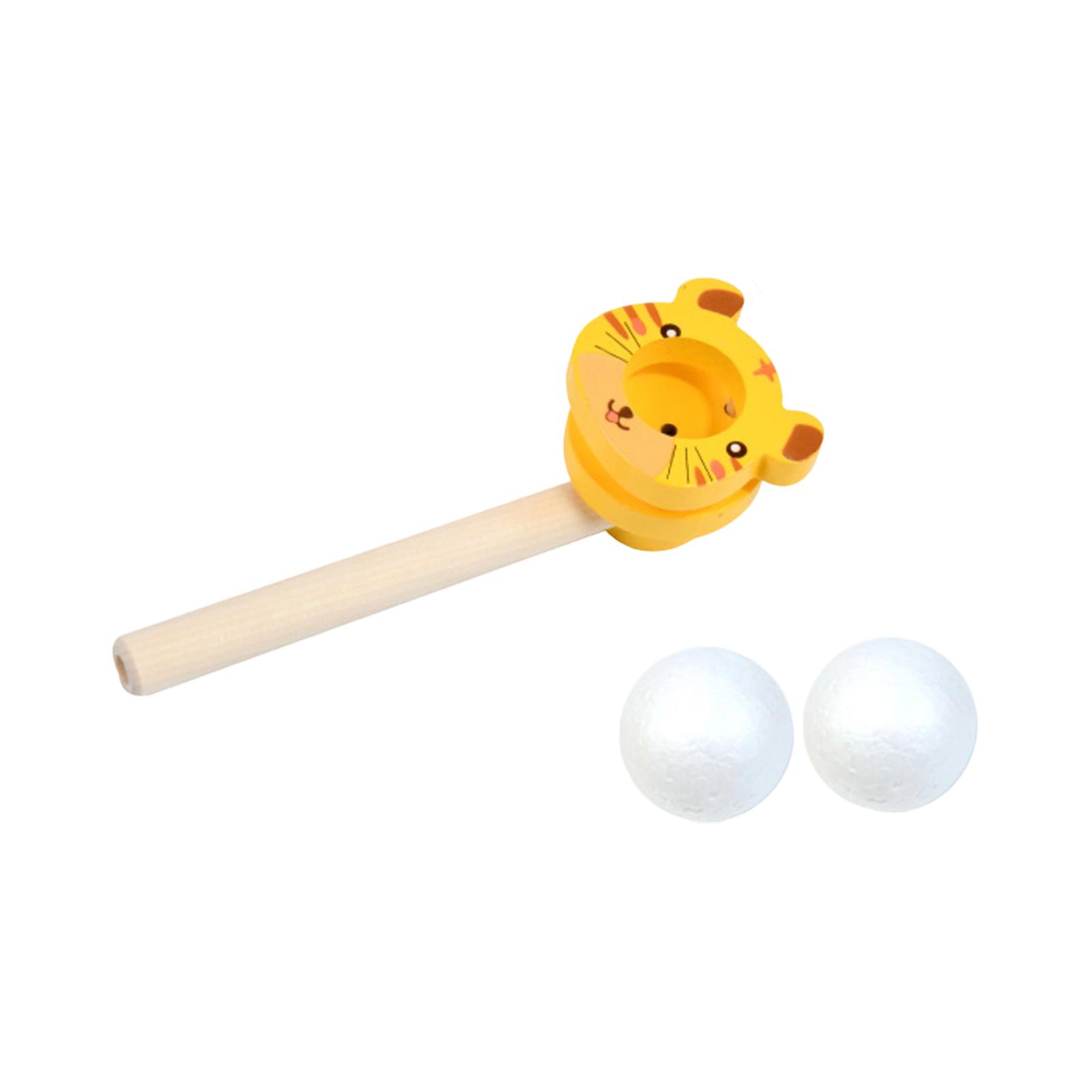 

Wooden Floating Ball Toy with Blowing Tube for Kids Indoor Outdoor Play Educational Hand Eye Coordination Activity One Size