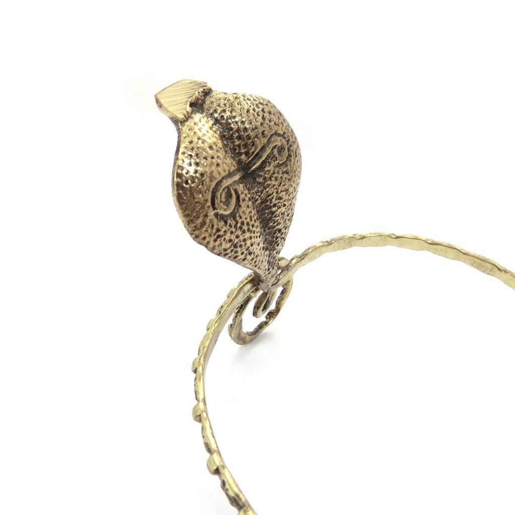 Les Trésors De Lily [K0278] - Golden 'Cobra' Designer Arm Bracelet